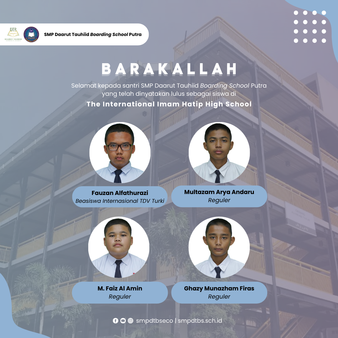 Siswa SMP DTBS Putra diterima di The International Imam Hatip High School